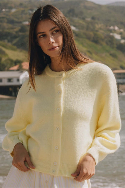Casual Solid Buttoned Long Sleeve Knit Cardigan