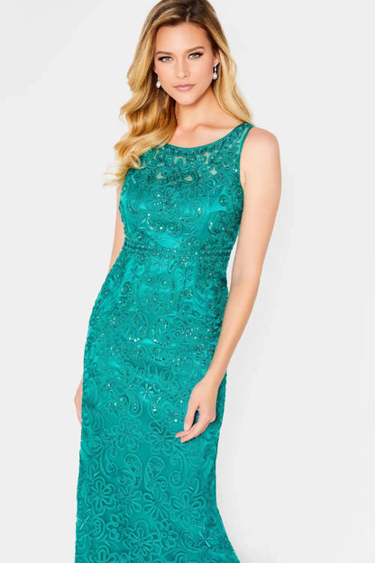 Cameron Blake 115604 A Line Beaded Formal Long Evening Gown