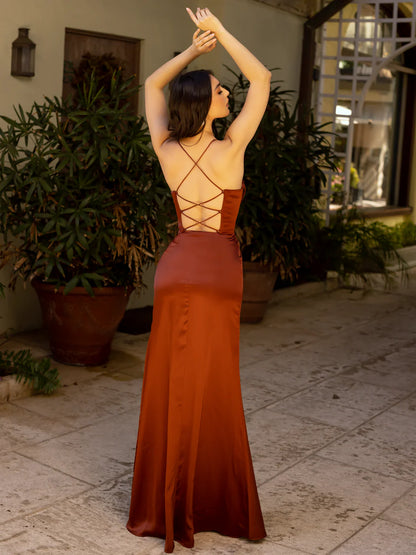 YVETTE GOWN - LUXE SATIN CORSET DRESS