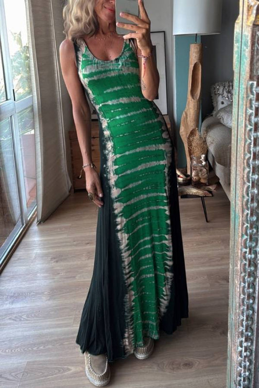 NAHUEL black/emerald tie, long dress