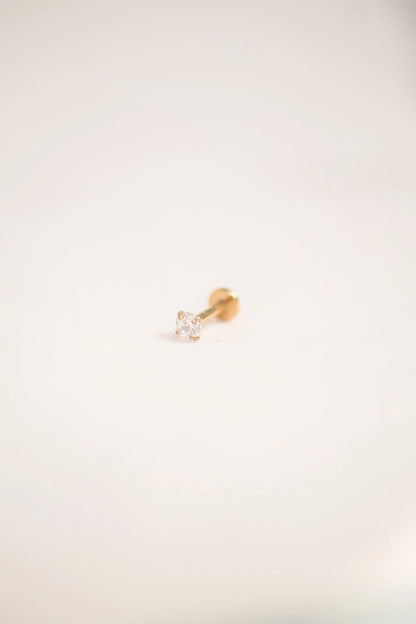 Crystal Flat Back Stud in Gold