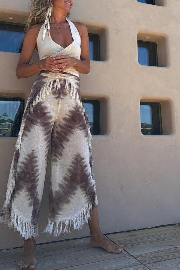 Tie-Dye Tassel Three-Piece Set