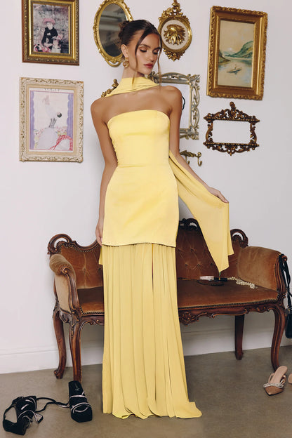 Sheila Strapless Maxi Dress With Scarf