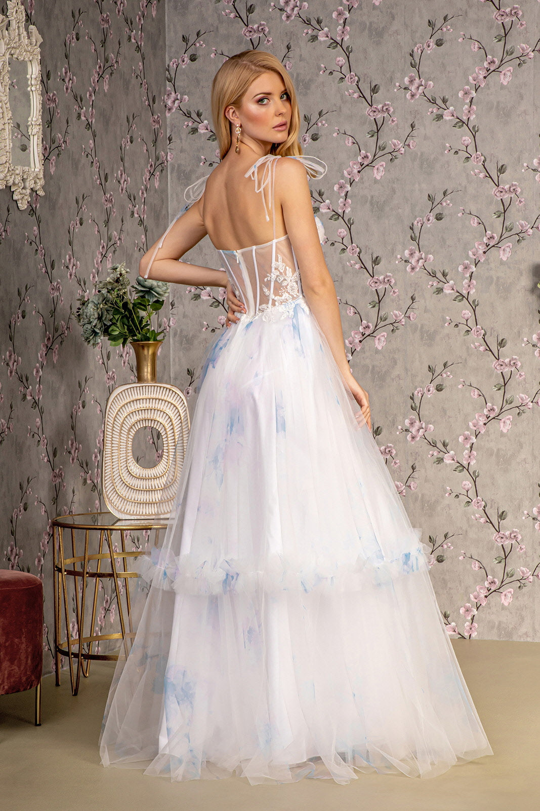 Beaded Formal A Line Long Prom Dress
