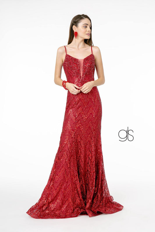 Glitter Sequin Mermaid Long Prom Dress