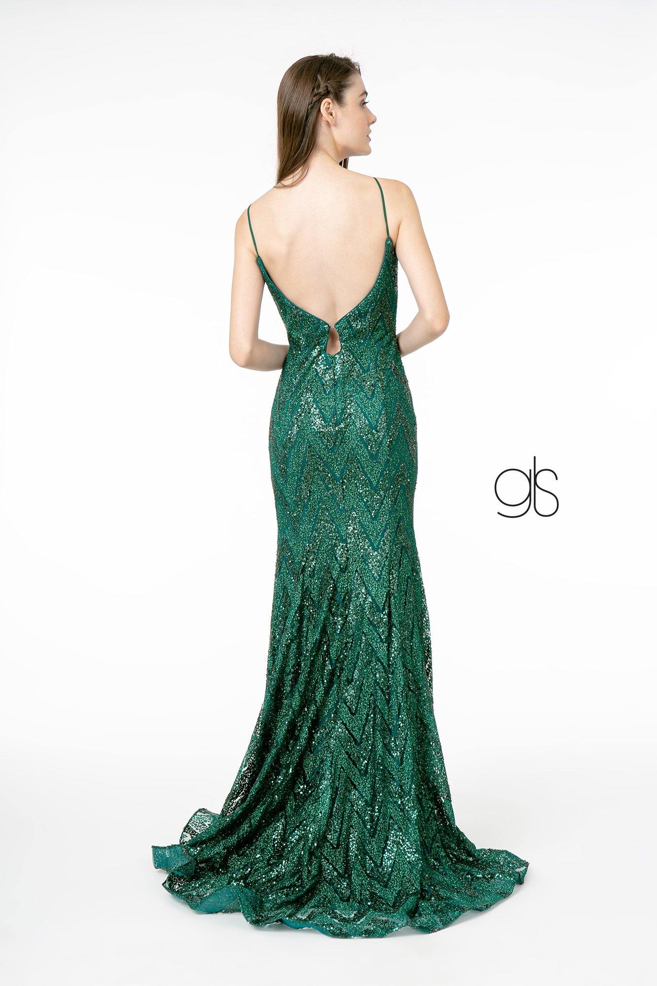 Glitter Sequin Mermaid Long Prom Dress