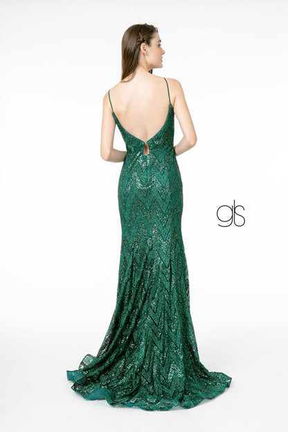 Glitter Sequin Mermaid Long Prom Dress