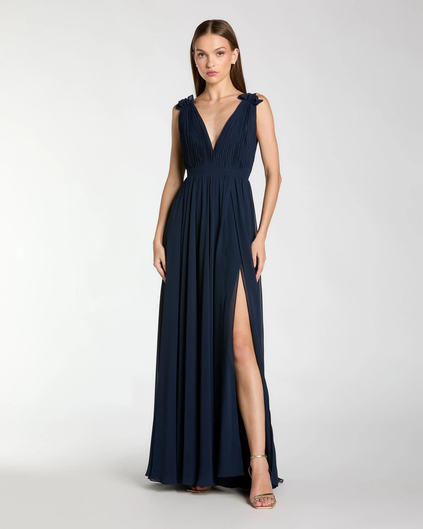 Long Sleeveless Formal Chiffon Gown by Mac Duggal 55321