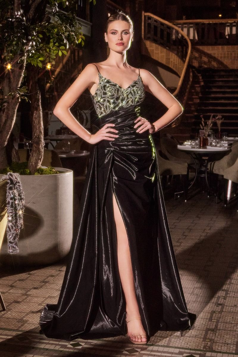 A-Line Long Formal Slit Bolero Prom Dress by LaDivine J882