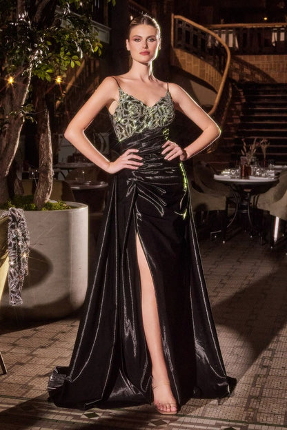 A-Line Long Formal Slit Bolero Prom Dress by LaDivine J882