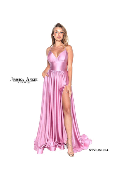 Jessica Angel Long Spaghetti Strap Prom Dress 894