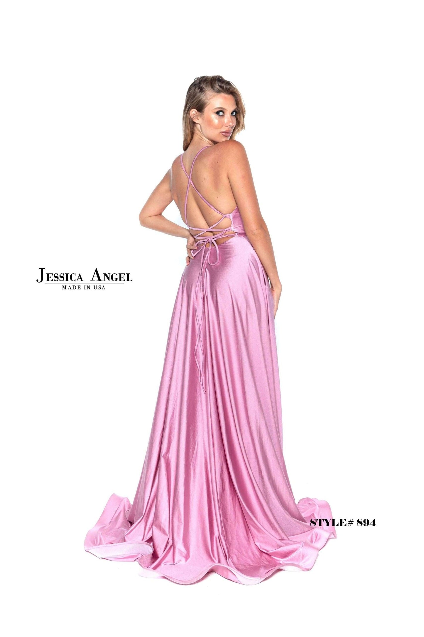 Jessica Angel Long Spaghetti Strap Prom Dress 894