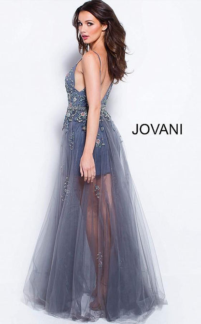 Jovani 55621 Long Prom Spaghetti Strap Evening Gown