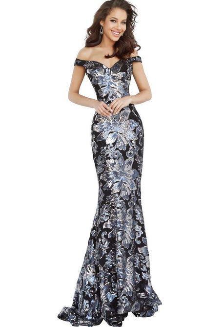 Jovani 63516 Off Shoulder Long Formal Prom Dress