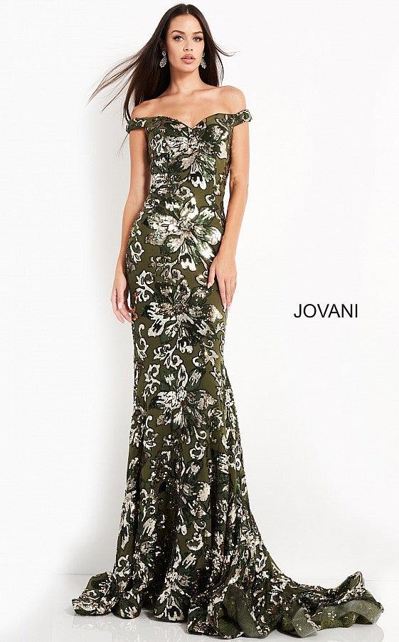 Jovani 63516 Off Shoulder Long Formal Prom Dress