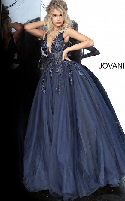 Prom Long Sleeveless Ball Gown by Jovani 55634