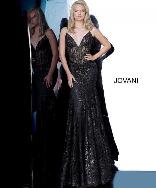 Prom Long Spaghetti Straps Mermaid Gown by Jovani 3675