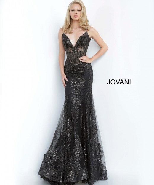 Prom Long Spaghetti Straps Mermaid Gown by Jovani 3675