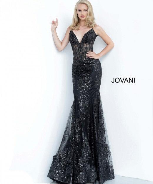 Prom Long Spaghetti Straps Mermaid Gown by Jovani 3675