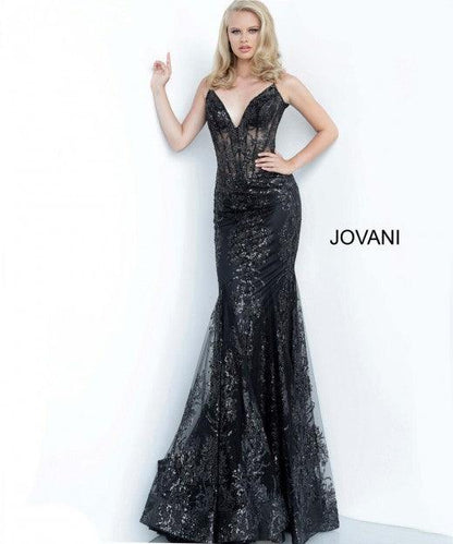 Prom Long Spaghetti Straps Mermaid Gown by Jovani 3675