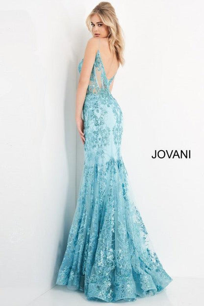 Prom Long Spaghetti Straps Mermaid Gown by Jovani 3675
