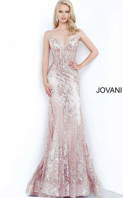 Prom Long Spaghetti Straps Mermaid Gown by Jovani 3675
