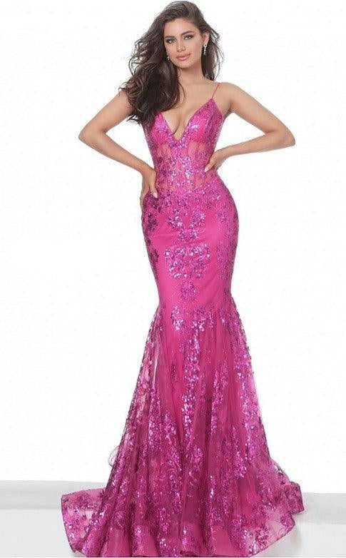 Prom Long Spaghetti Straps Mermaid Gown by Jovani 3675