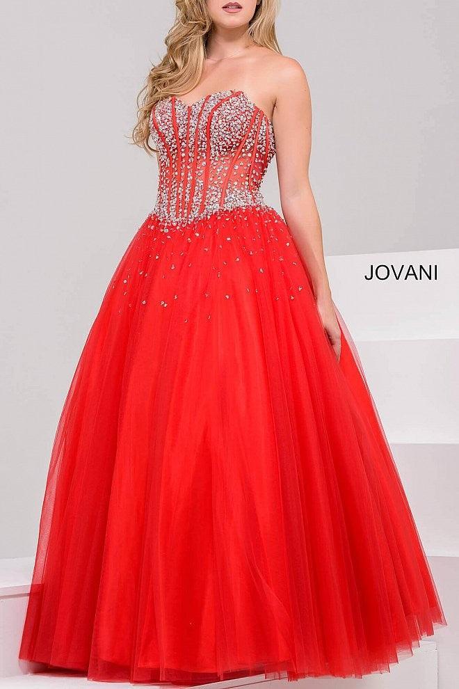 Jovani 1332 Prom Long Strapless A Line Ball Gown