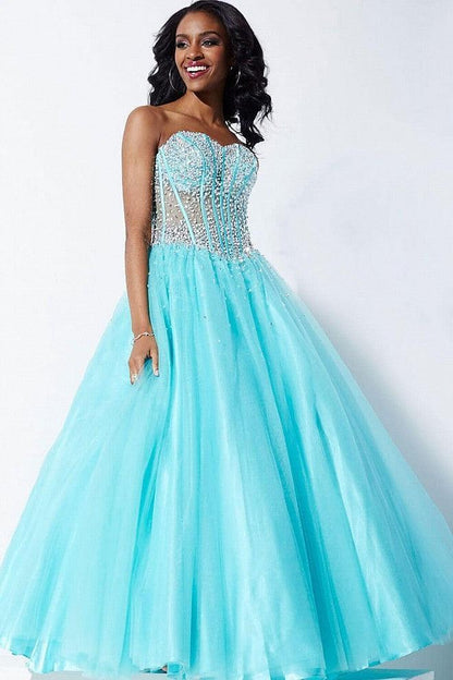Jovani 1332 Prom Long Strapless A Line Ball Gown