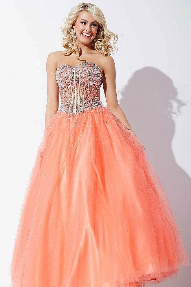 Jovani 1332 Prom Long Strapless A Line Ball Gown