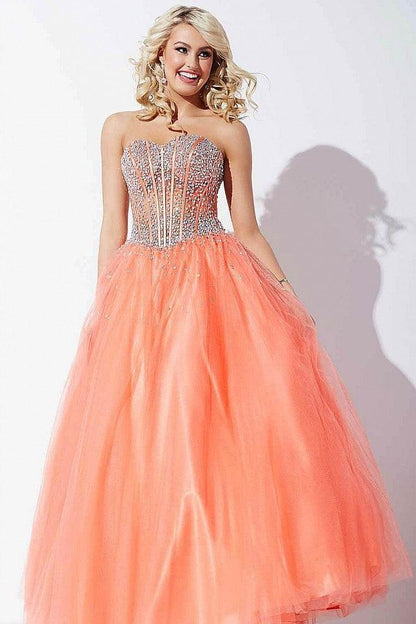 Jovani 1332 Prom Long Strapless A Line Ball Gown