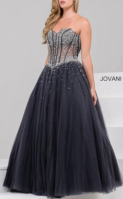 Jovani 1332 Prom Long Strapless A Line Ball Gown