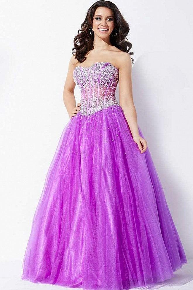 Jovani 1332 Prom Long Strapless A Line Ball Gown