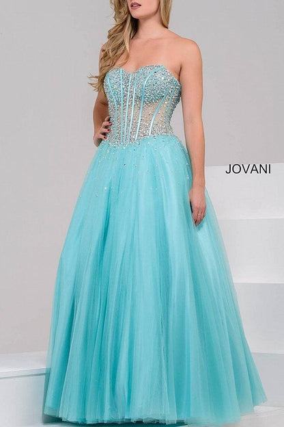 Jovani 1332 Prom Long Strapless A Line Ball Gown