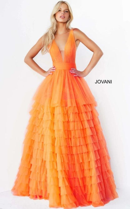 Jovani 07264 Sleeveless Layered Long Prom Dress