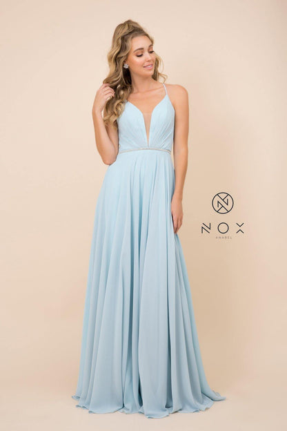 Long Deep V-Neck Dress Prom Dress