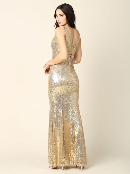 Long Fitted Formal Sleeveless Prom Dress