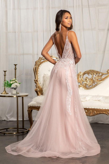 Long Mermaid Prom Dress W Detached Layer On Waist