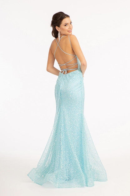 Long Formal Mesh Mermaid Prom Dress