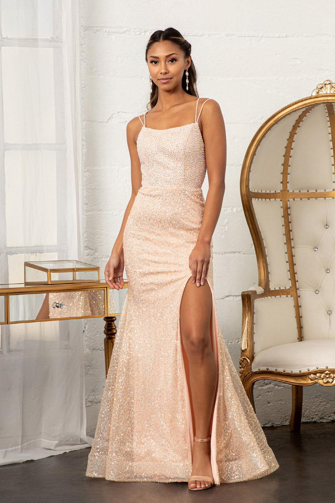 Long Formal Mesh Mermaid Prom Dress