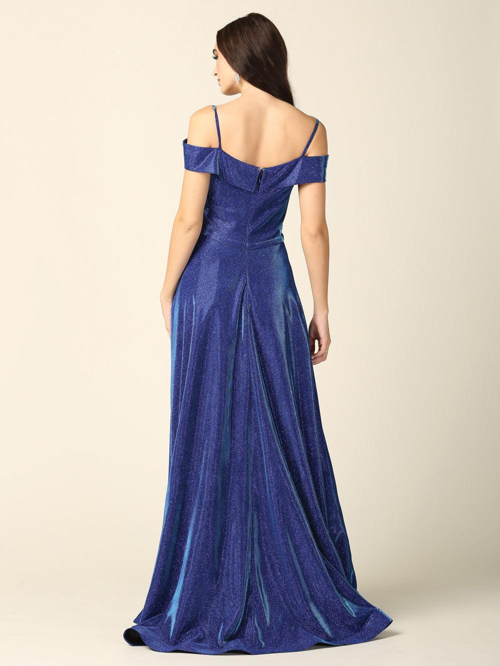 Long Formal Off Shoulder Glitter Ball Gown