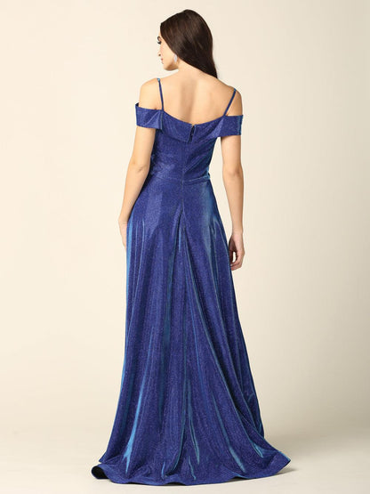 Long Formal Off Shoulder Glitter Ball Gown