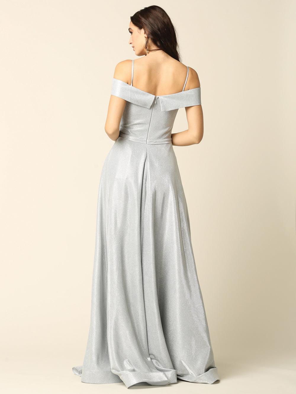 Long Formal Off Shoulder Glitter Ball Gown