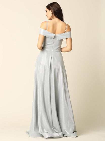 Long Formal Off Shoulder Glitter Ball Gown