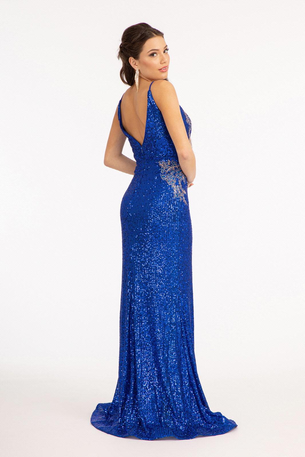 Long Formal Sequined Mermaid Prom Dress