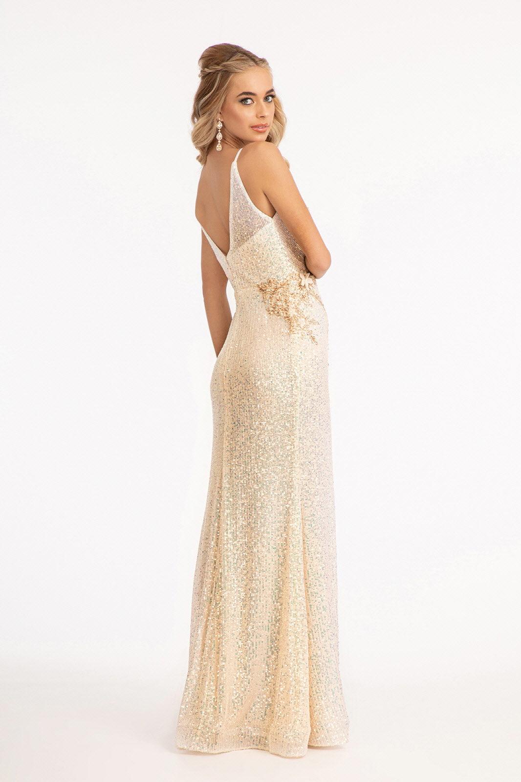 Long Formal Sequined Mermaid Prom Dress