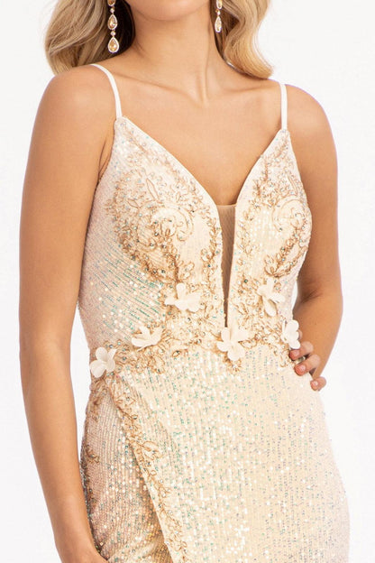 Long Formal Sequined Mermaid Prom Dress