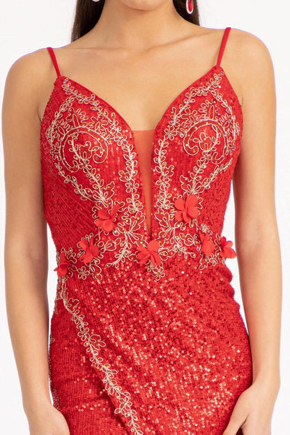 Long Formal Sequined Mermaid Prom Dress