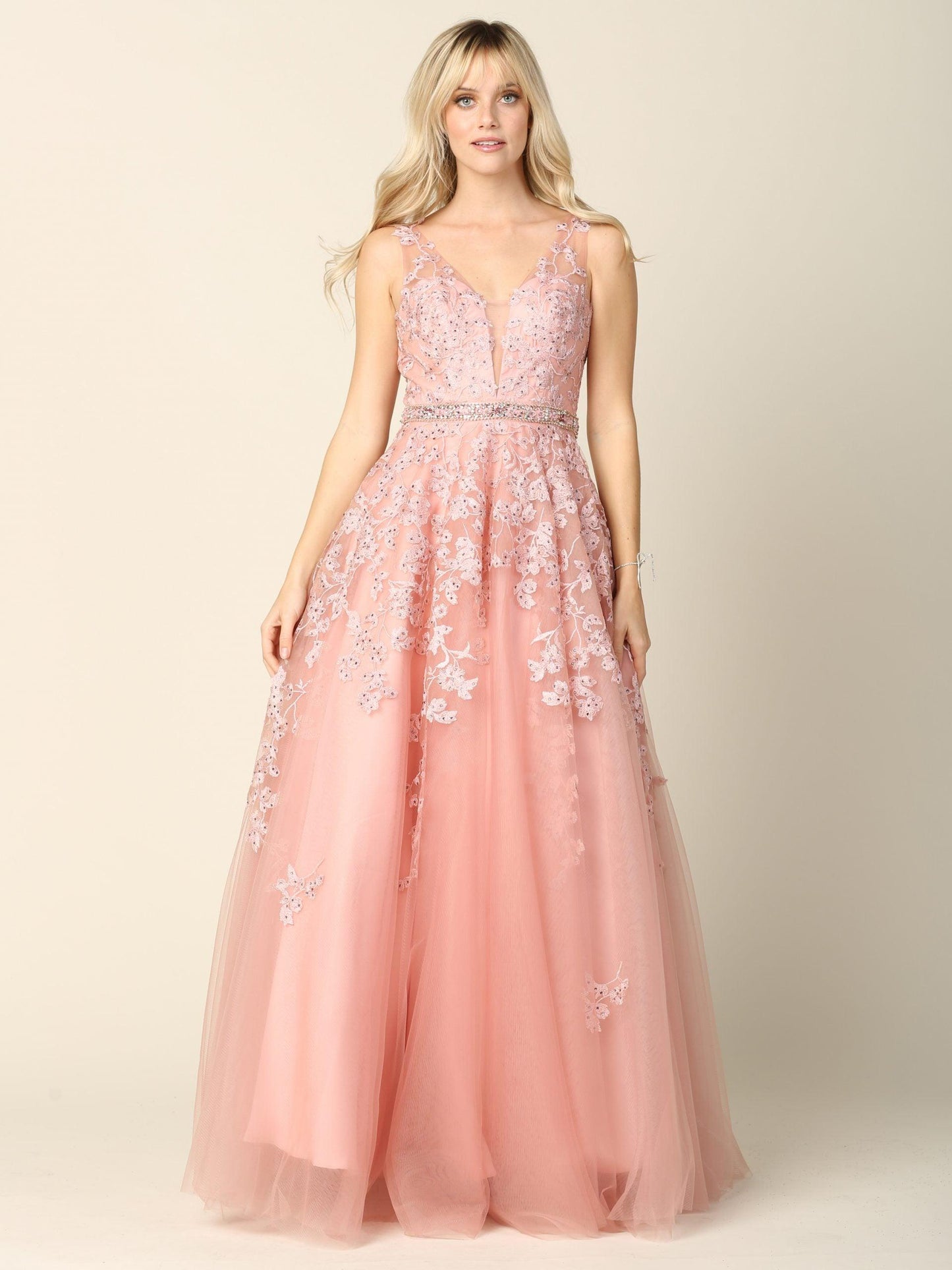 Long Formal Sleeveless Prom Ball Gown