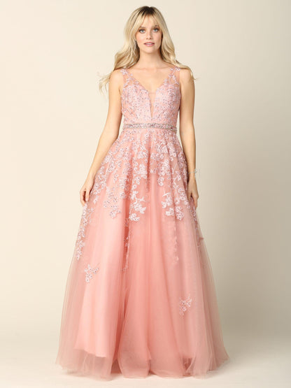 Long Formal Sleeveless Prom Ball Gown